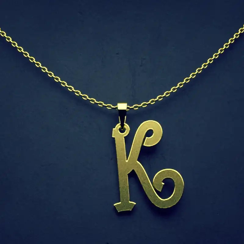 گردنبند طلا 18 عیار زنانه مدوپد مدل حرف K کد H3-1-1427
