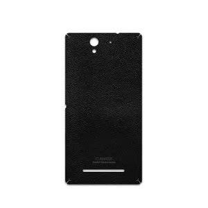 MAHOOT Black-Leather Cover Sticker for Sony Xperia C3 Dual