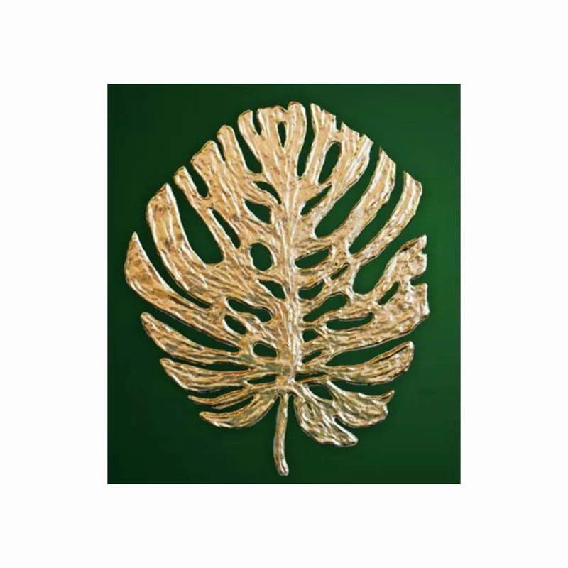 تابلو نقاشی ورق طلا طرح برگ انجیری مدل t30