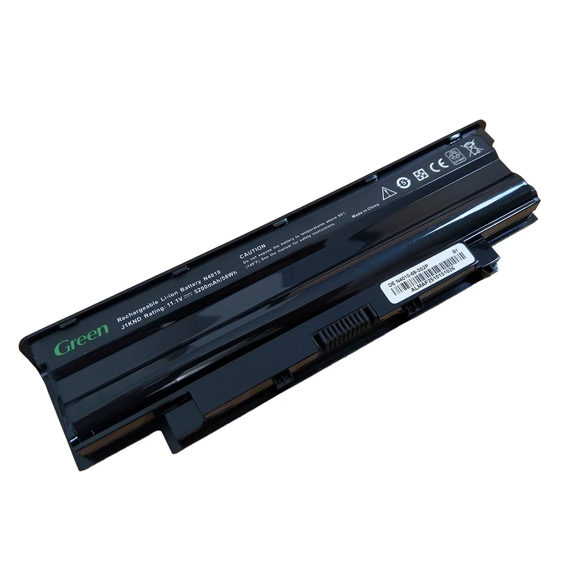 باتری لپ‌تاپ 6 سلولی گرین مدل J1KND مناسب برای Dell N4010 سازگار با Dell N5010 N5050 N5110 N7110 Vostro 1540 15503450 3550 3750 1440 1450