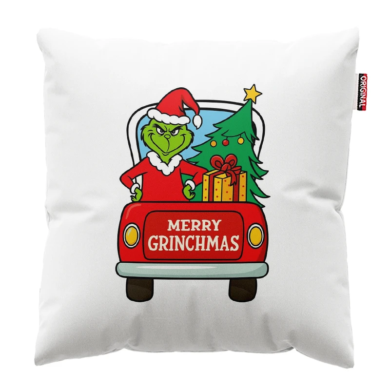 کوسن پاد آفرین مدل کریسمس طرح انیمیشن گرینچ کد PK302513 سایز 30*30 سانتی متر