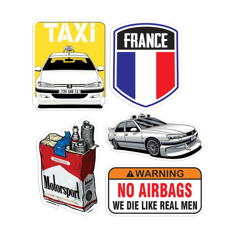 استیکر لپ تاپ مدل پژو پارس فرانسه کد STL1054 مجموعه 5 عددی