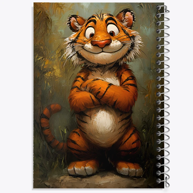 دفتر شطرنجی 50 برگ خندالو طرح ببر بامزه کد F6534