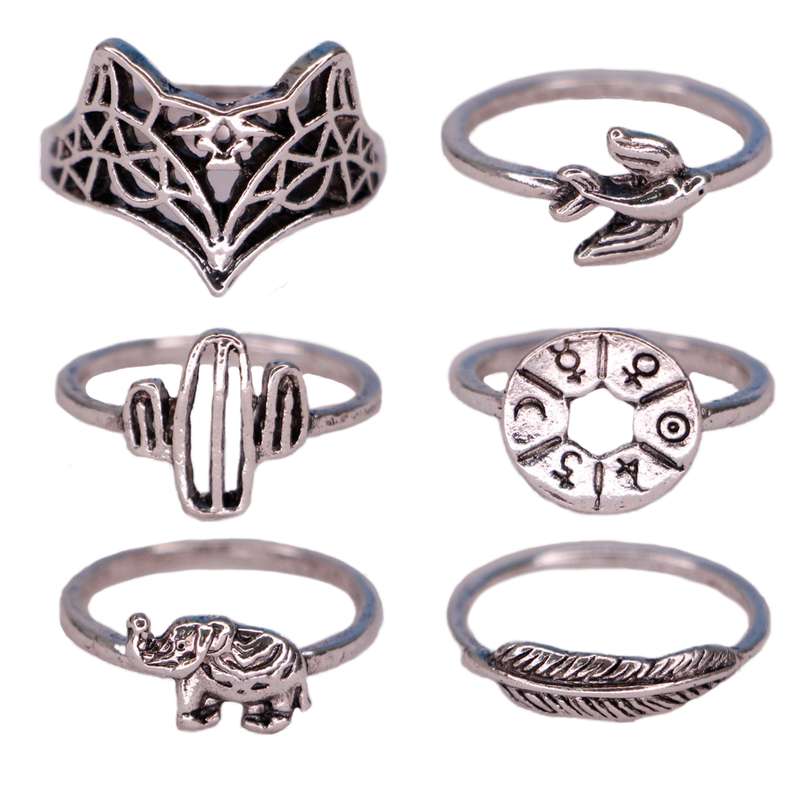 انگشتر زنانه مدل 005 بسته 6 عددی