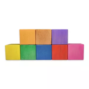 بازی آموزشی مدل مکعب‌های چوبی رنگی مجموعه 8 عددی