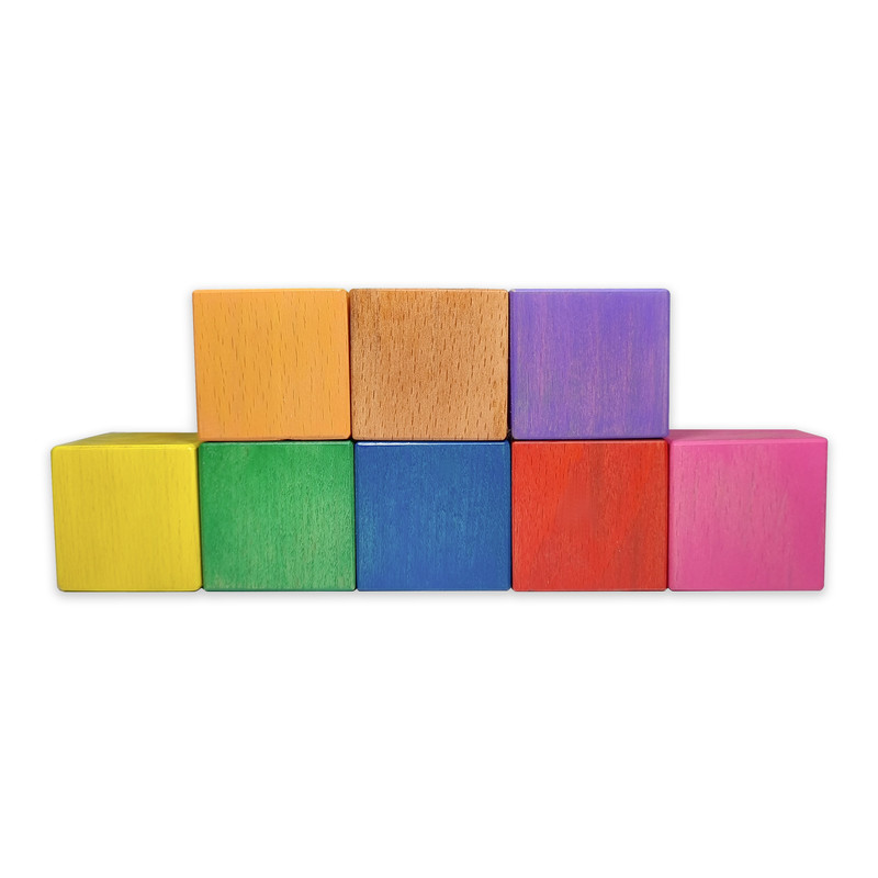 بازی آموزشی مدل مکعب های چوبی رنگی مجموعه 8 عددی