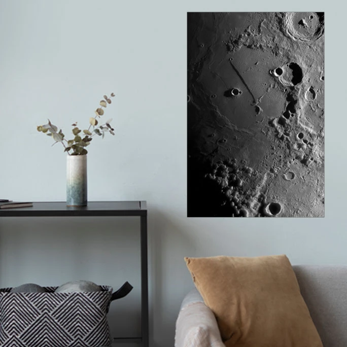 پوستر گوفی مدل والپیپر ماه از زاویه نزدیک فضا طرح Moon Close up Space Wallpaper کد BK71