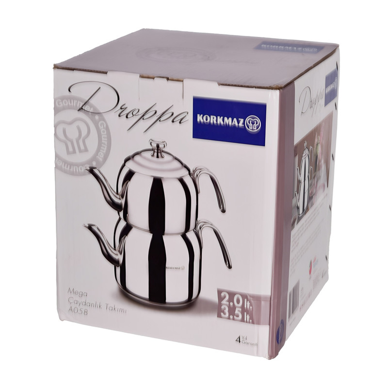 ست کتری قوری کرکماز مدل MEGA کد 058 گنجایش کتری 3.5 لیتر گنجایش قوری 2 لیتر