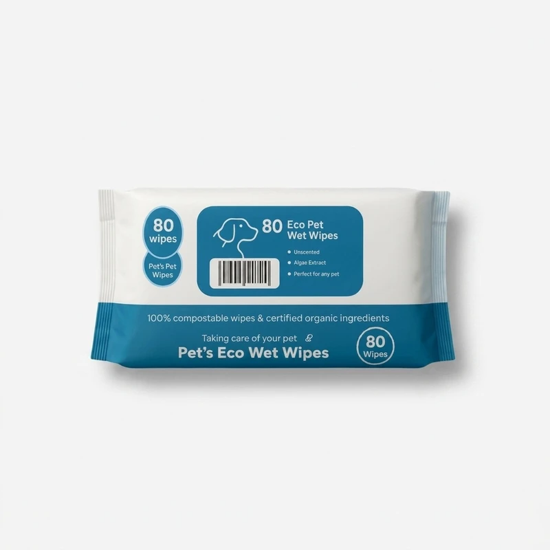 دستمال مرطوب اکو مدل  ECO Pet Wet Wipes بسته 80 عددی