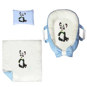 سرویس خواب سه تکه نوزاد ناریکو مدل گارد محافظ دار طرح پاندا کد 017