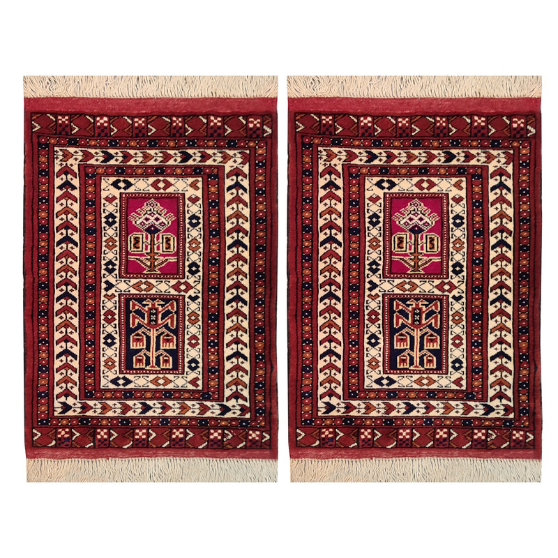 فرش دستباف زرع چارک طرح ترکمن مدل AA239 یک جفت فرش دستباف زرع چارک طرح ترکمن مدل AA239 یک جفت