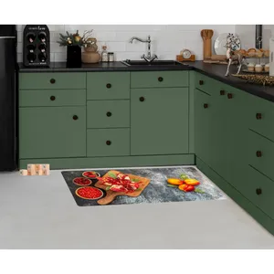 پادری مدل جلوسینکی سه لایه رویه مخمل طرح آشپزخانه کد A611 سایز 110x45 سانتی متر