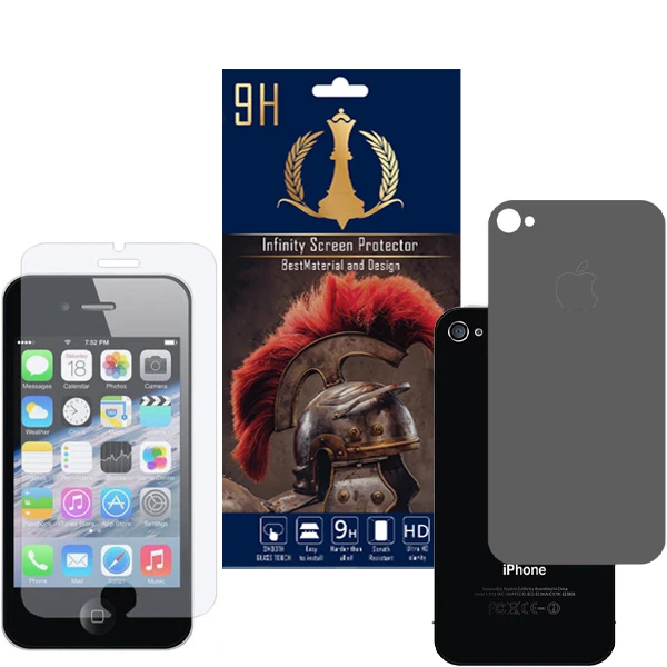برچسب پوششی اینفینیتی مدل PR MAX مناسب برای گوشی موبایل اپل iPhone 4 / 4S به همراه محافظ صفحه نمایش