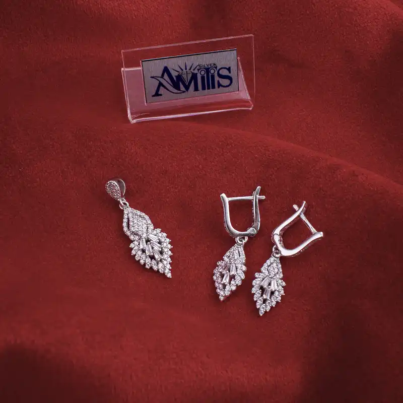 نیم ست نقره زنانه آمیتیس مدل AVN-N1170