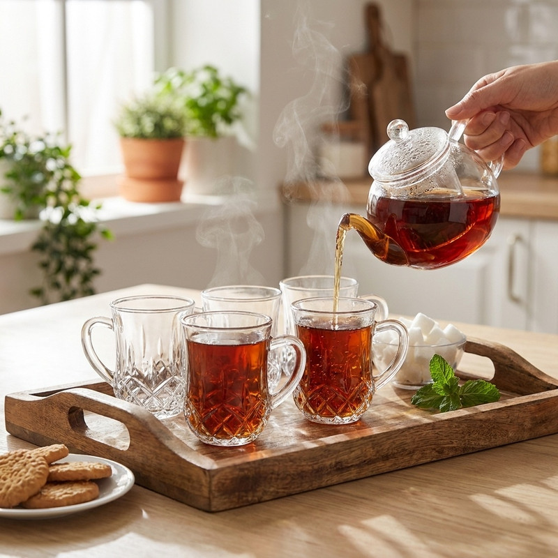 استکان نوری تازه مدل 190201W بسته 6 عددی