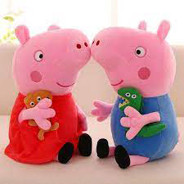 عروسک طرح پپاپیگ مدل Peppa Family ارتفاع 30 سانتی متر بسته 4 عددی