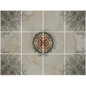 تایل سقفی طرح اسلیمی کد 3D2074-12 سایز 60x60 سانتی متر مجموعه 12عددی