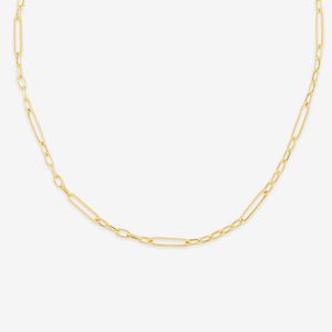 گردنبند طلا 18 عیار زنانه با زنجیر فیگارو مایا ماهک مدل MM2300