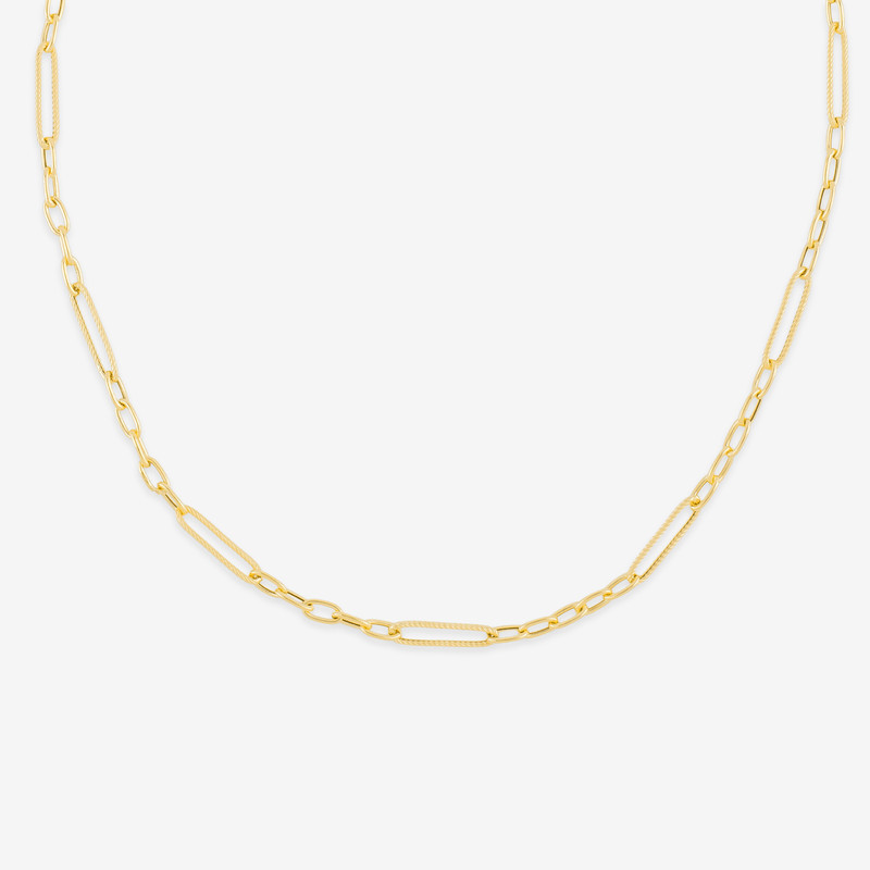گردنبند طلا 18 عیار زنانه با زنجیر فیگارو مایا ماهک مدل MM2300