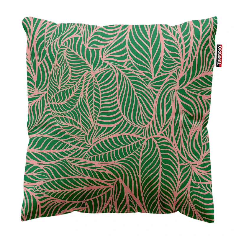 کوسن پاد آفرین مدل مینیمال طرح گل و برگ کد PK302966 سایز 30*30 سانتی متر