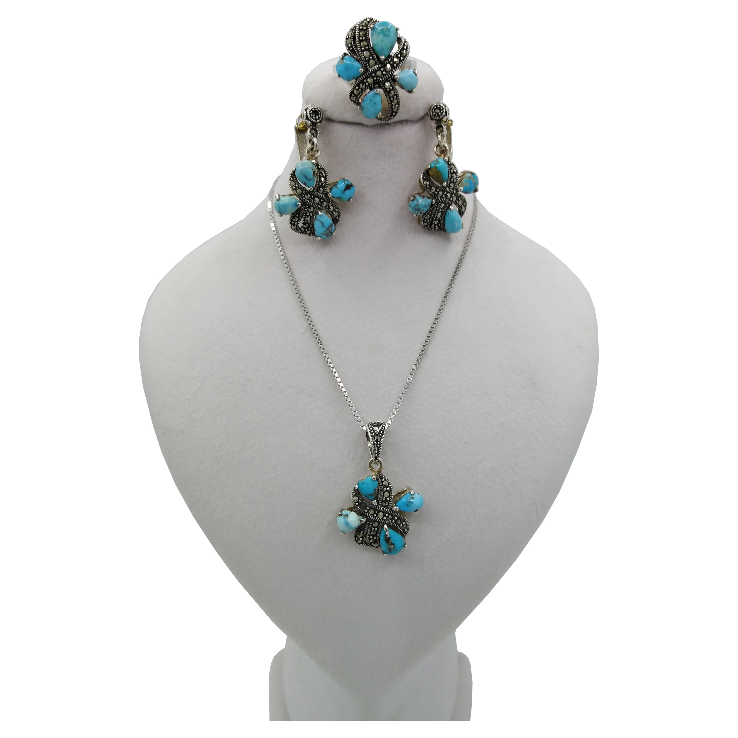 نیم ست نقره  زنانه کد 0128