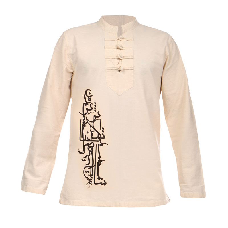 پیراهن آستین بلند مردانه کد p.4g.ch.1 رنگ کرم