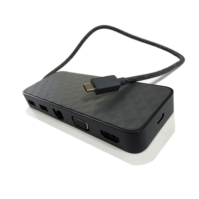 مبدل USB-C به HDMI / VGA / LAN / USB-C / USB-A اچ پی مدل Travel Dock