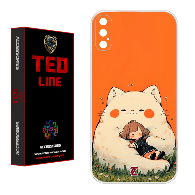 کاور تدلاین طرح گربه نارنجی کد 1138 مناسب برای گوشی موبایل اپل Iphone X / XS