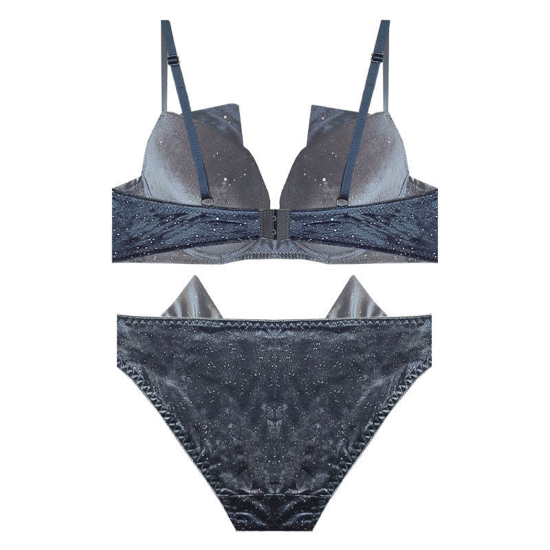 ست شورت و سوتین زنانه مدل  اسفنجی مخمل شاین کد E0331st