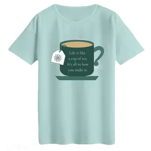 تی‌شرت لانگ آستین کوتاه زنانه مدل چای