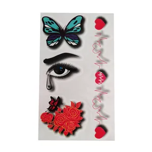 تتو موقت طرح چشم و گل و ضربان قلب