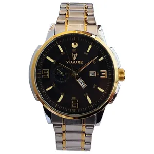 ساعت مچی عقربه‌ای مردانه مدل بندفلزی دوتاریخه ضدآب کد 031