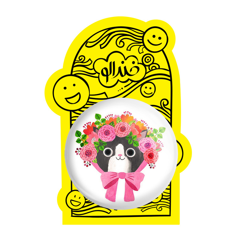 آینه جیبی خندالو طرح گربه مدل تاشو کد 5207