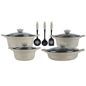 سرویس پخت و پز 11 پارچه مدل گرانیتی طرح کلاسیک کد UN-7875