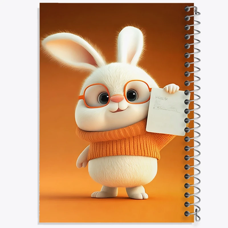 دفتر ژورنال نویسی 50 برگ خندالو مدل نقطه ای طرح خرگوش بامزه کد F5768