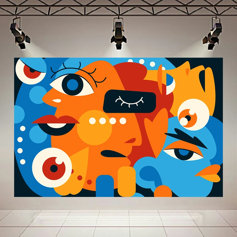  پوستر بک لایت  طرح کوبیسم مدل نگاره رنگ ها کد AR31348