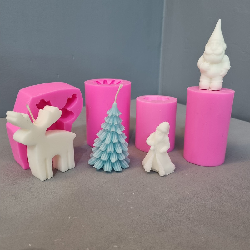 قالب شمع مدل ست کریسمس کد C01 مجموعه 4 عددی