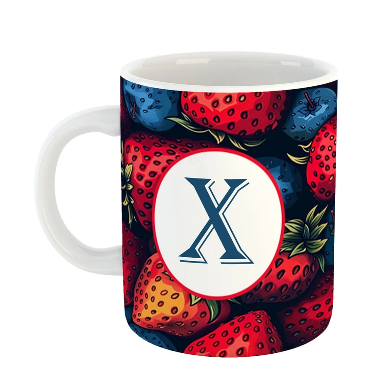 ماگ پادآفرین مدل میوه طرح حرف X کد 42