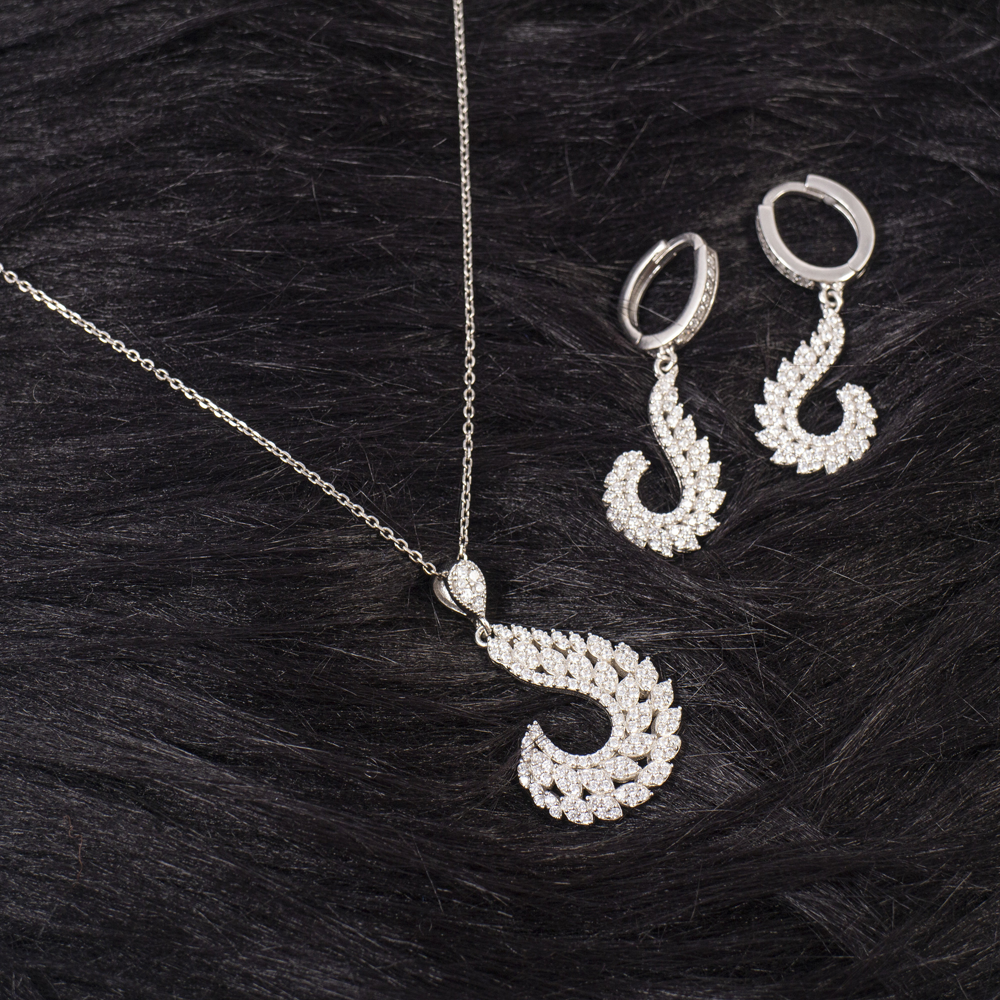 نیم ست نقره زنانه مدل AMT-N173