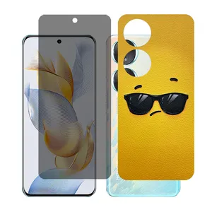 Glass together model privacy screen protector suitable for Honor 70 mobile phone with back cover sticker