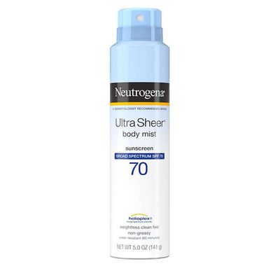 اسپری ضد آفتاب بدون رنگ نوتروژینا SPF 70 مدل Ultra Sheer 70 مناسب پوست های معمولی حجم 141 میلی لیتر