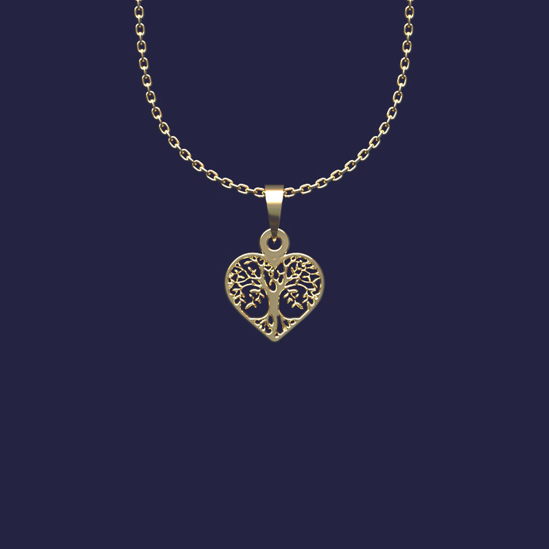 گردنبند طلا 18 عیار زنانه مدوپد مدل قلب کد Z2-1-1237