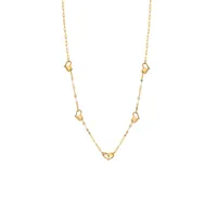 گردنبند طلا 18 عیار زنانه با زنجیر مینیمال ماوی گالری مدل استار و پنج قلب