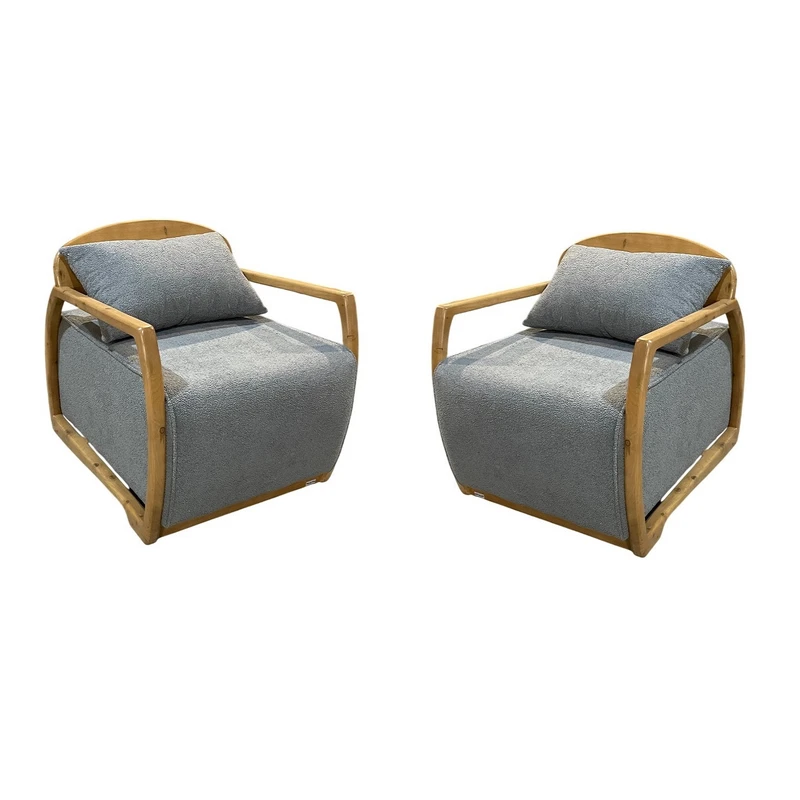 مبل راحتی تک نفره گالری چوب آشنایی مدل Khod-Roma مجموعه دو عددی