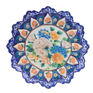 بشقاب میناکاری مسی میناسرای نیکنامی مدل BdCB25