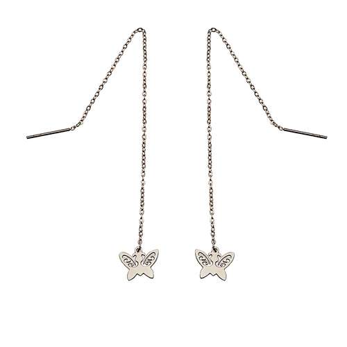 گوشواره زنانه مدل بخیه ای طرح پروانه کد 507GUZ