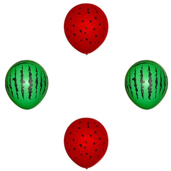 بادکنک طرح هندوانه شب یلدا مدل 123 مجموعه 4 عددی