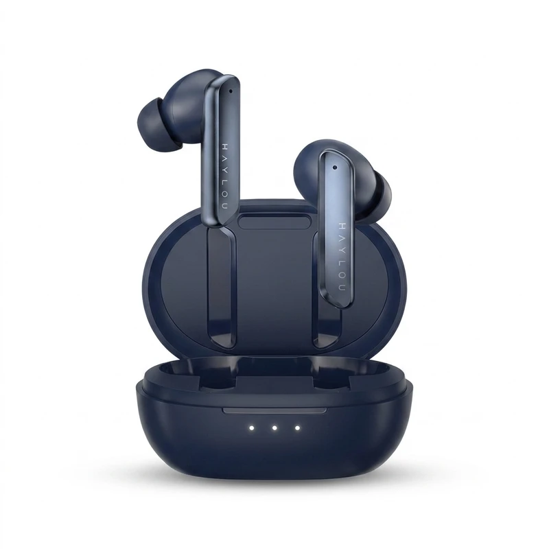 هدفون بلوتوثی هایلو مدل w1 با نویز کنسلینگ میکروفون، درگاه شارژ usb type-c، دارای 4 میکروفون، پشتیبانی از فرمان لمسی، مقاومت در برابر رطوبت و عرق