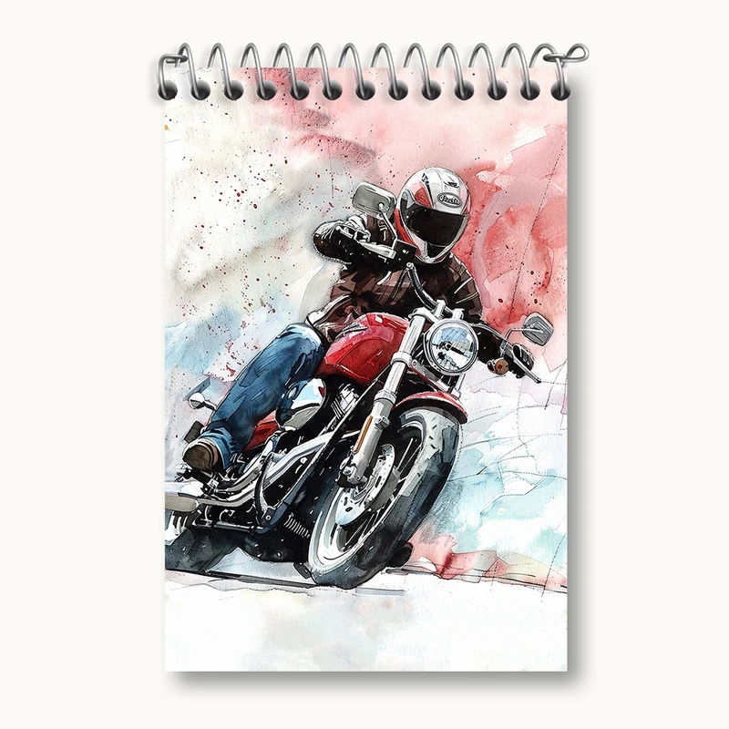 دفتر یادداشت 50 برگ خندالو مدل موتور سیکلت (Motorcycle) کد F1021