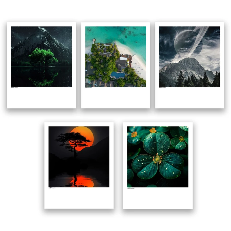 آویز تزیینی عرش مدل فانتزی منظره طبیعت زیبا کد Asa758 مجموعه پنج عددی